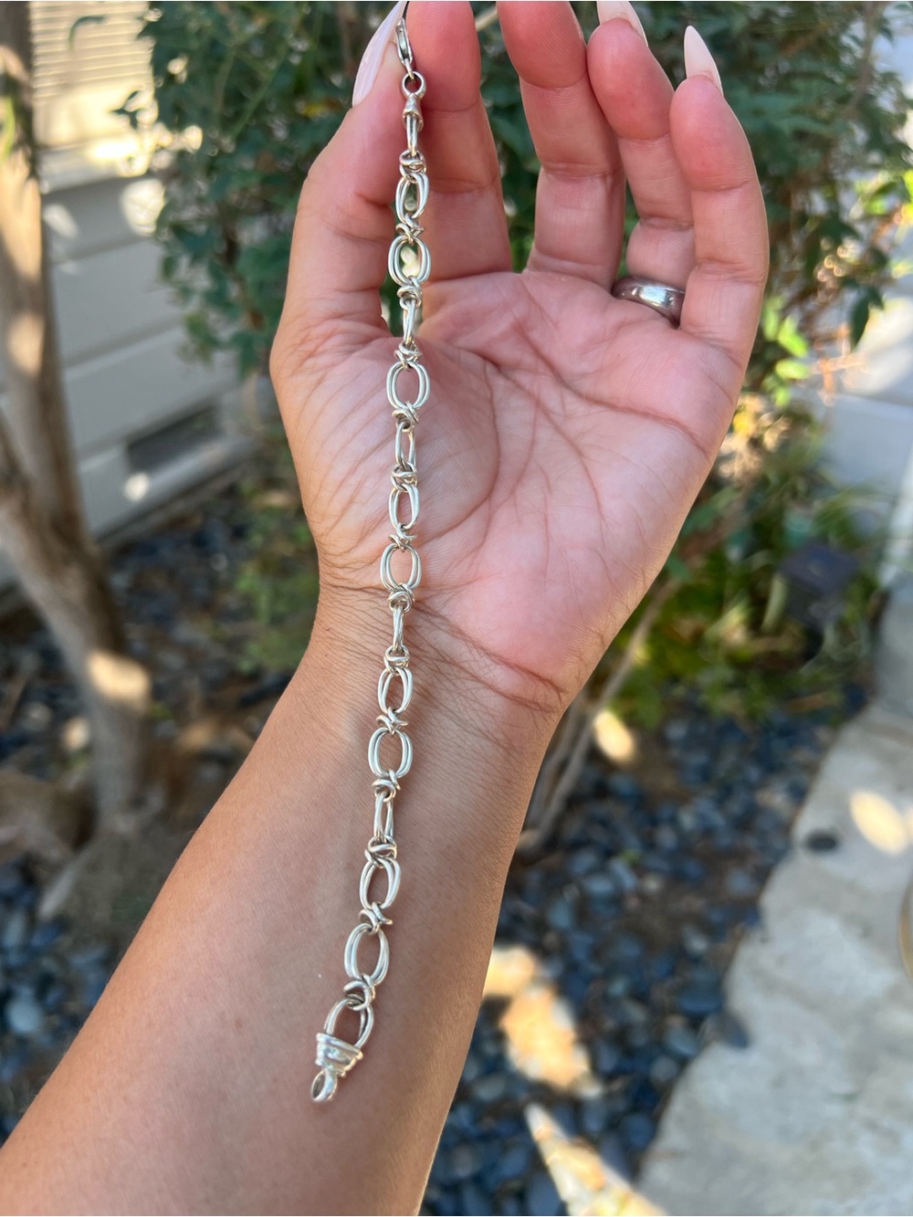 Sterling Silver Link Bracelet - Silver